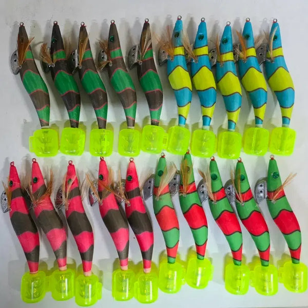 [BUNJANG] Assorted Color Squid Jigs Set (20 pcs) / 다양한 색상의 오징어 에기 20개 세트