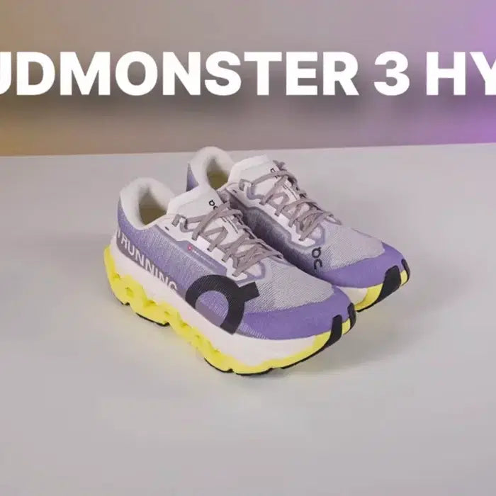 [BUNJANG] On Cloudmonster 3 Hyper Yellow Purple Running Shoes / 온 클라우드몬스터 3 하이퍼 옐로우퍼플