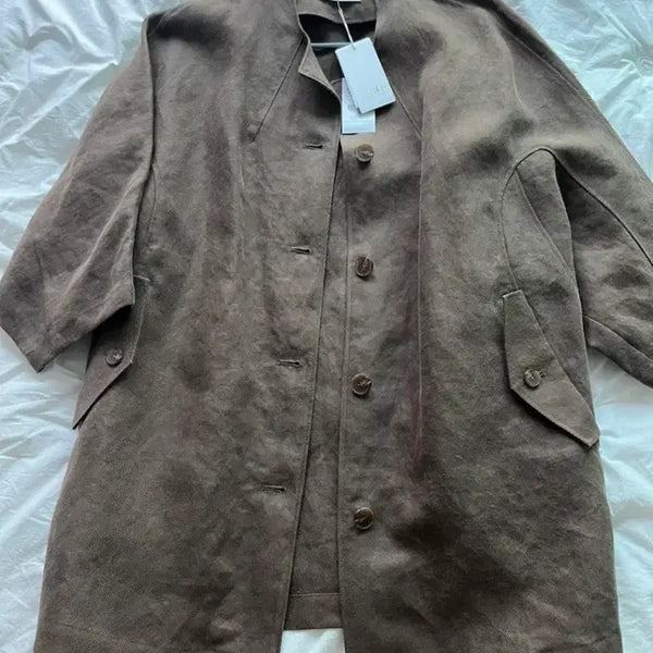 [BUNJANG] Isae Linen Blend Spring/Autumn Outer Jacket Burberry Style / (새상품) 이새 isae 마 소재 간절기 아우터 자켓 버버리
