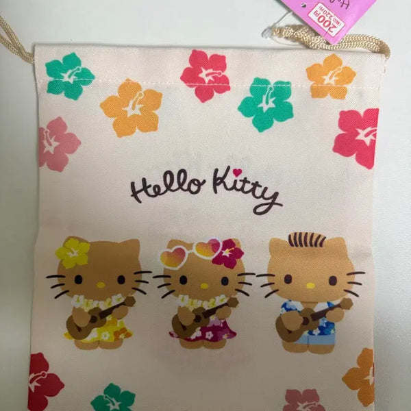 [BUNJANG] Hello Kitty Drawstring Pouch / 복조리 태닝파우치
