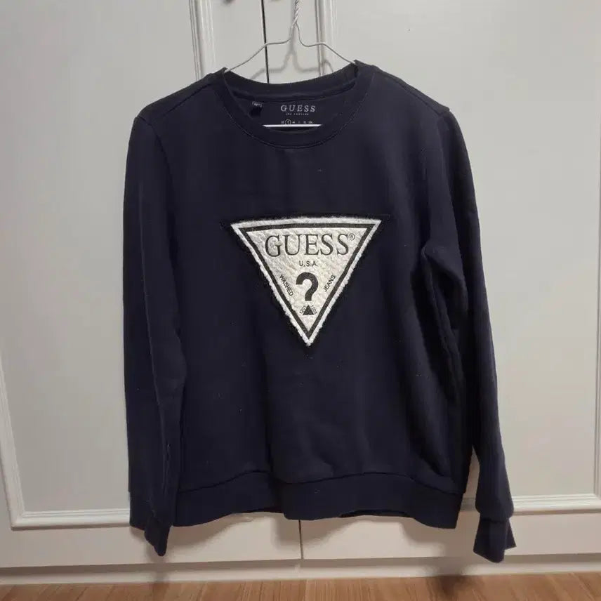 [BUNJANG] Guess Fleece Sweatshirt Navy / 게스 기모 맨투맨