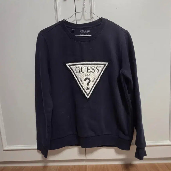 [BUNJANG] Guess Fleece Sweatshirt Navy / 게스 기모 맨투맨