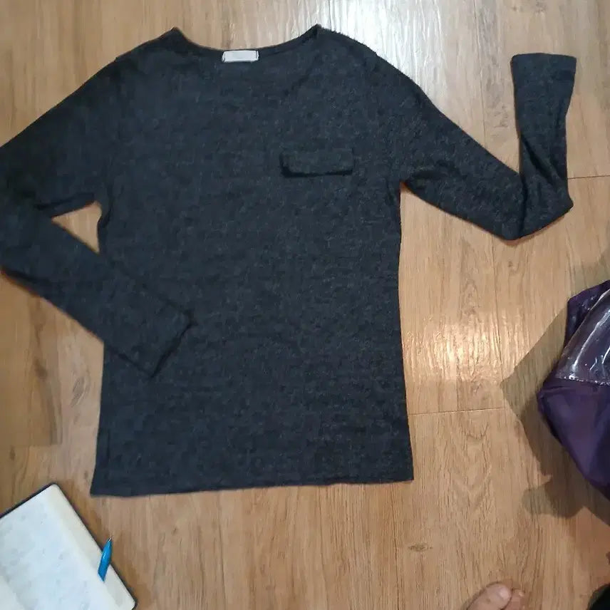 [BUNJANG] Basic Round Neck Knit Charcoal / 기본 라운드넥 니트/챠콜/44.55