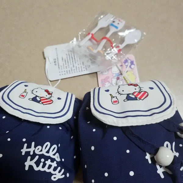 [BUNJANG] Hello Kitty Navy Dot Mini Pouch Set (2 Pieces) / 헬로키티 네이비 도트 무늬 미니파우치 2세트