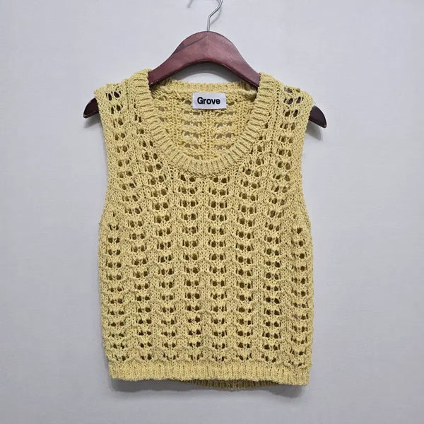 [BUNJANG] Grove Crochet Knit Vest / 그로브 크로셰 니트 조끼