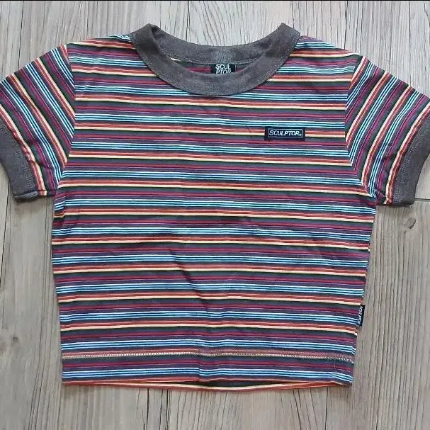 [BUNJANG] Sculptor Rainbow Ringer Crop Tee / 스컬프터 레인보우 링거 크롭 티