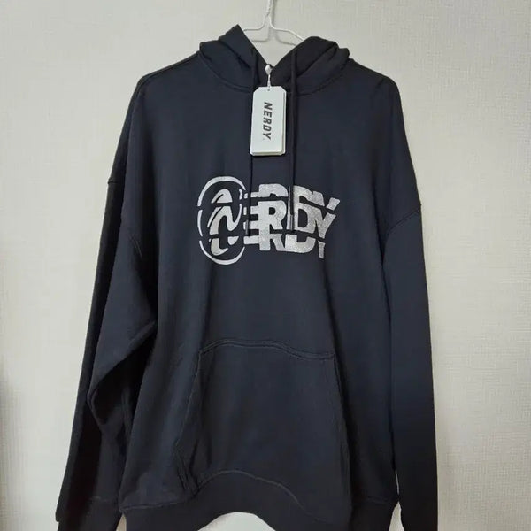 [BUNJANG] NERDY Logo Hoodie Black / (새상품) NERDY 로고 후드티 블랙