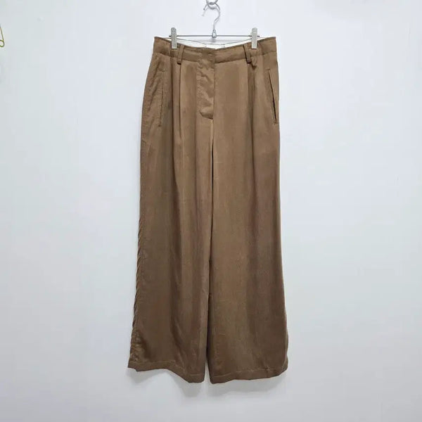 [BUNJANG] System Wide-Leg Pants (Brown, Rayon 100%) / 한섬 시스템 와이드팬츠