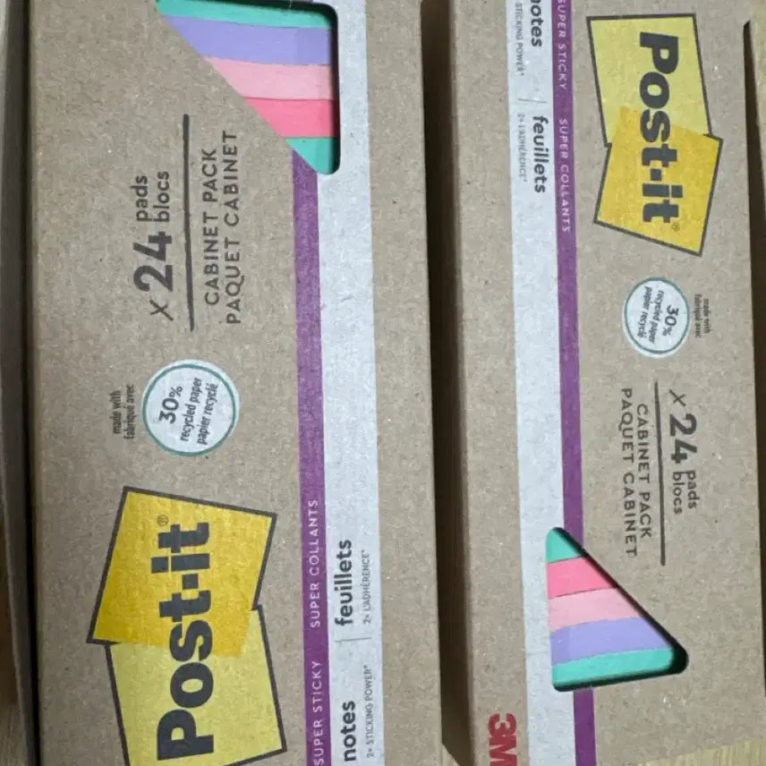 [BUNJANG] 3M Super Sticky Notes Cabinet Pack (24 Count, 2 Boxes) / 3M 포스트잇 슈퍼스티키 캐비넷팩 24개입 2상자