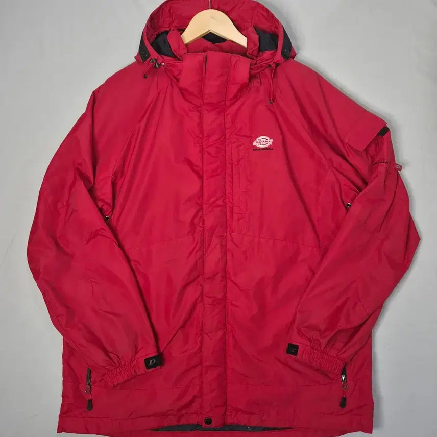 [BUNJANG] Dickies Red Hooded Windbreaker Jacket XL / 디키즈 레드 후드 바람막이 자켓 XL