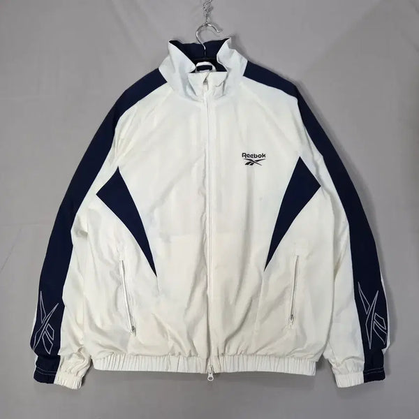 [BUNJANG] Reebok Windbreaker White Navy M / 리복 바람막이 흰색 네이비 M