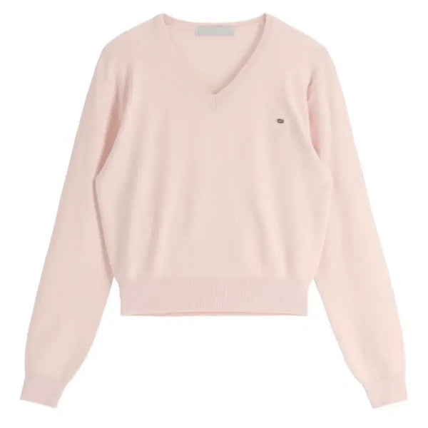 [BUNJANG] Light Pink V-Neck Knit Sweater / (무배) 연핑크 브이넥 니트