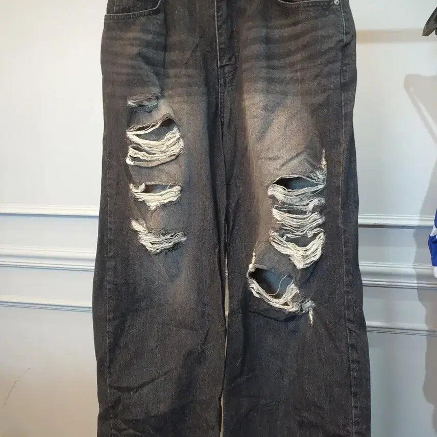 [BUNJANG] ROCK CAKE Wide Damage Denim Jeans M / 락케이크ROCK CAKE와이드 데미지 데님 진 M