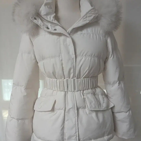 [BUNJANG] Nice Claup Belted Slim Duck Down Padding Ivory / 나이스클랍 벨티드 슬림 덕다운 아이보리