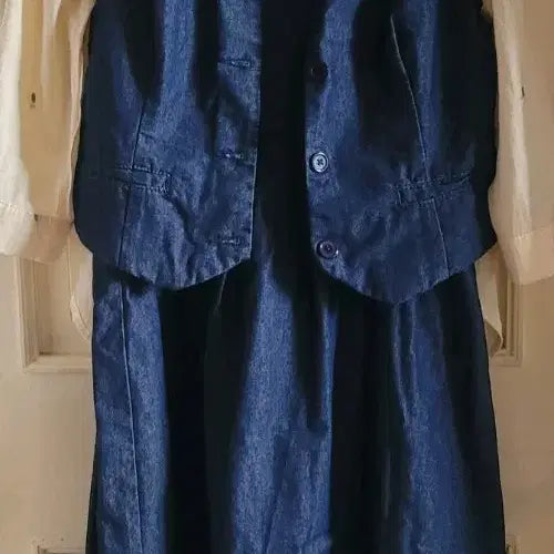 [BUNJANG] Denim Vest and Dress Set / 데님 셋트
