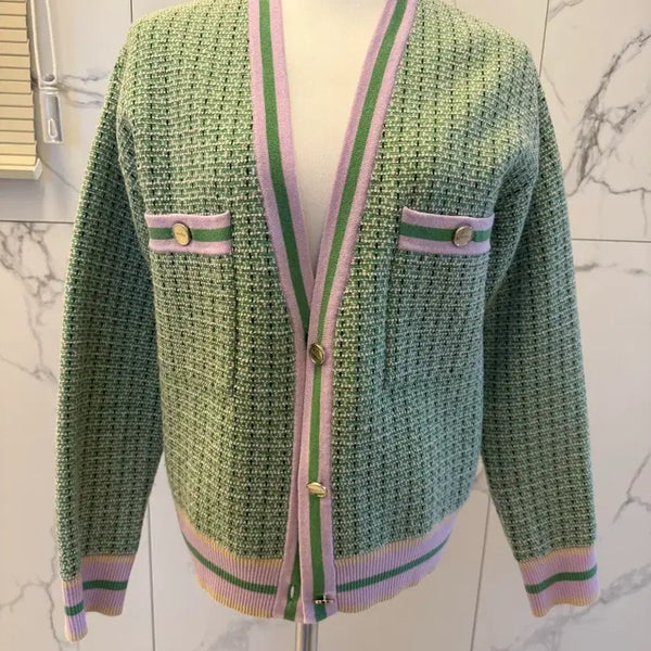 [BUNJANG] Sandro Green Knit Cardigan / 산드로 그린 니트 가디건