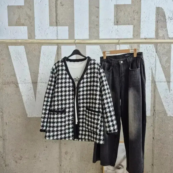 [BUNJANG] Oversized Check Pattern Jacket / 루즈하게 체크 자켓(S8