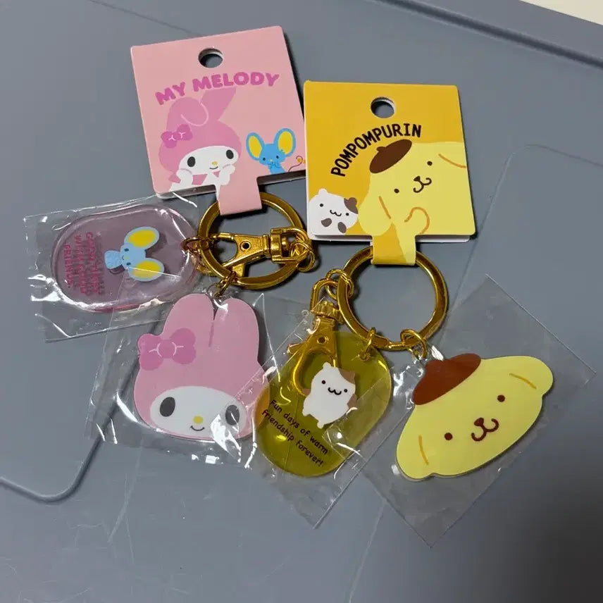[BUNJANG] Sanrio My Melody Pompompurin Keyring Bundle Set / 산리오 마멜 폼폼푸린 키링 2개 일괄