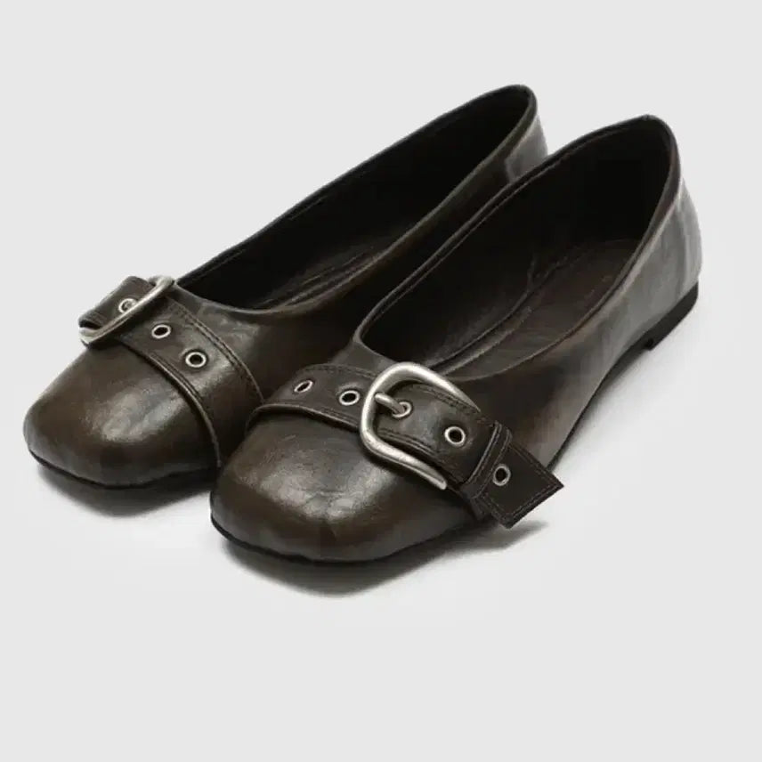 [BUNJANG] Black Up Mogeller Washing Leather Flats / 230 블랙업 모겔러 워싱 레더 플랫슈즈 구두 신발