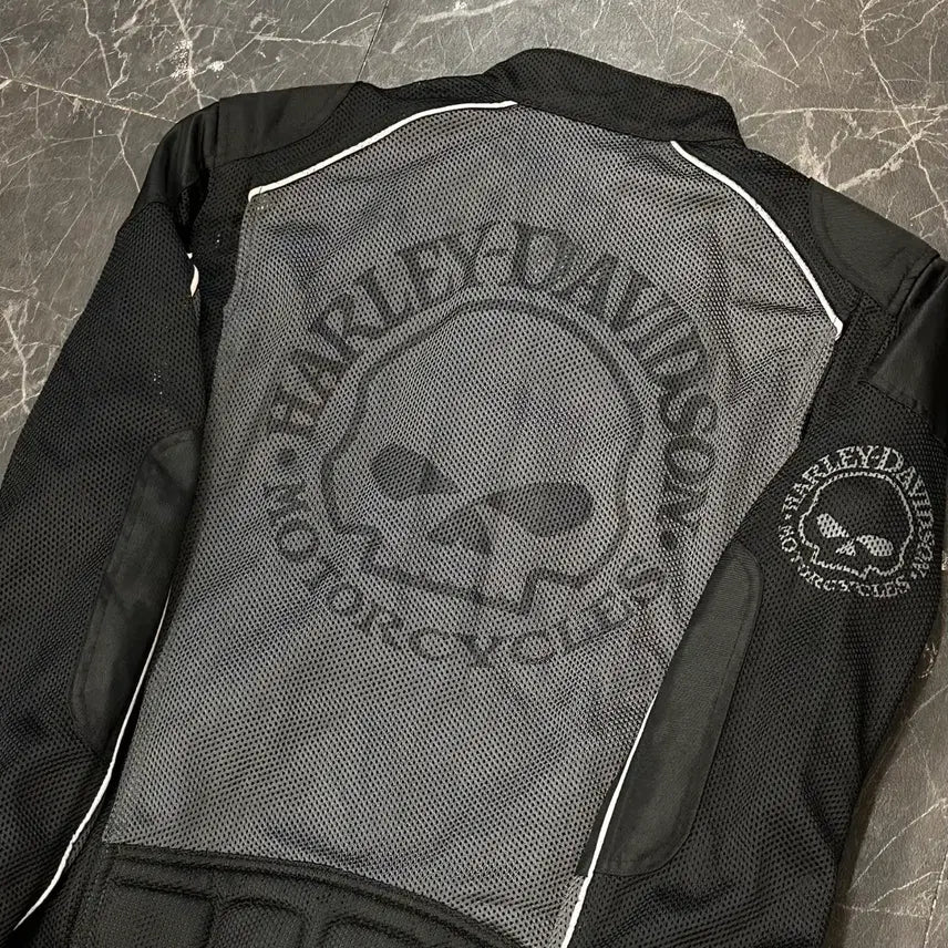 [BUNJANG] Harley-Davidson Black & Gray Mesh Riding Jacket (Size S) / S 할리데이비슨 블랙 그레이 메쉬 라이딩 자켓