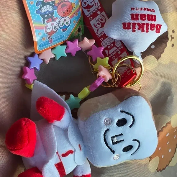 [BUNJANG] Shikppangman Keyring Plush Doll / 식빵맨 키링 인형