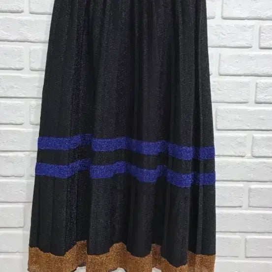 [BUNJANG] Second Floor Long Skirt Black Blue Gold / 세컨플로워 롱 스커트 블랙 블루 골드