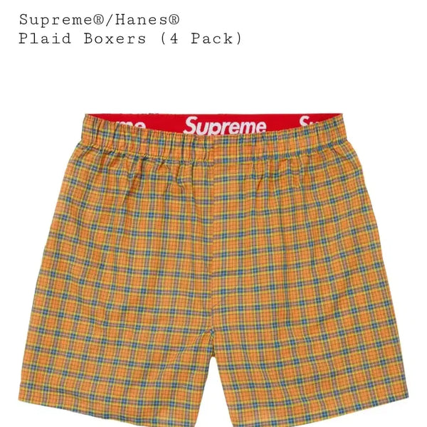 [BUNJANG] Supreme Hanes Plaid Boxer Multi-Color Orange / Supreme 슈프림 헤인즈 플레이드 박서 멀티컬러-오렌지