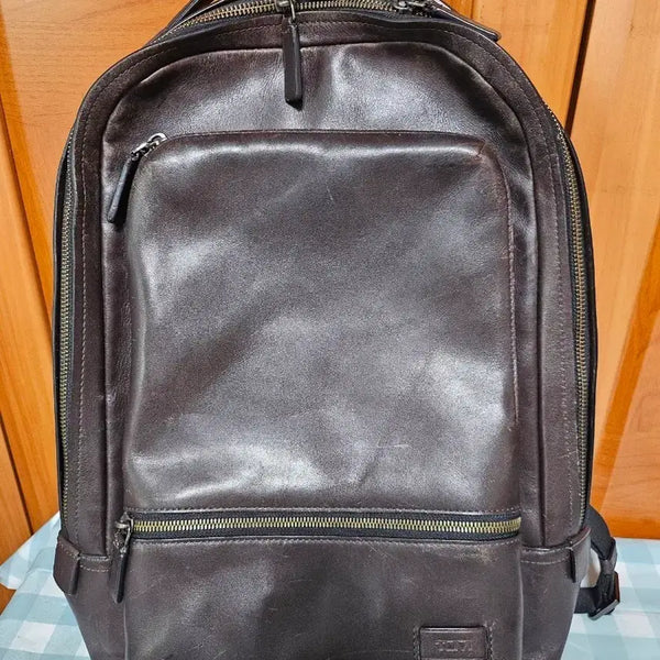 [BUNJANG] Tumi Leather Backpack Brown / 투미 백팩 브라운 레더