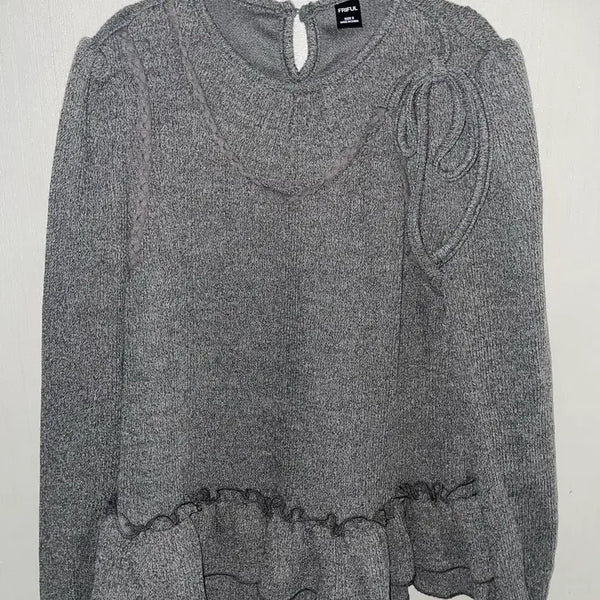 [BUNJANG] Freefull Grey Knit Blouse S / 프리풀 그레이 니트 블라우스 S