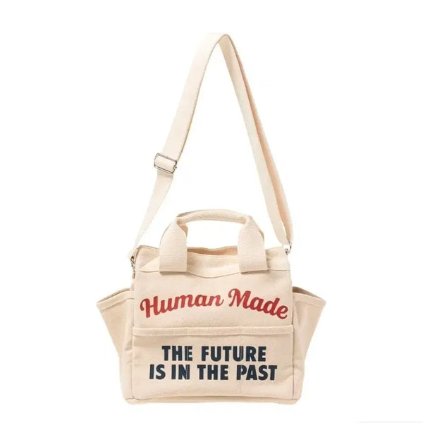 [BUNJANG] Human Made Canvas Shoulder Bag White / 휴먼메이드 숄더백 화이트