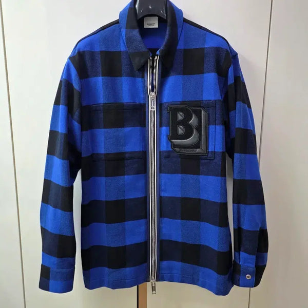 [BUNJANG] Burberry B Logo Patch Monogram Shirt Jacket / 버버리 정품 B로패치 모노그램 셔츠 자켓