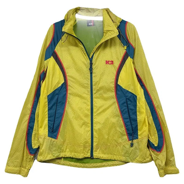 [BUNJANG] K2 Yellow Nylon Windbreaker Jacket / K2 옐로우 나일론 기능성 등산 아웃도어 방풍 바람막이 자켓 95