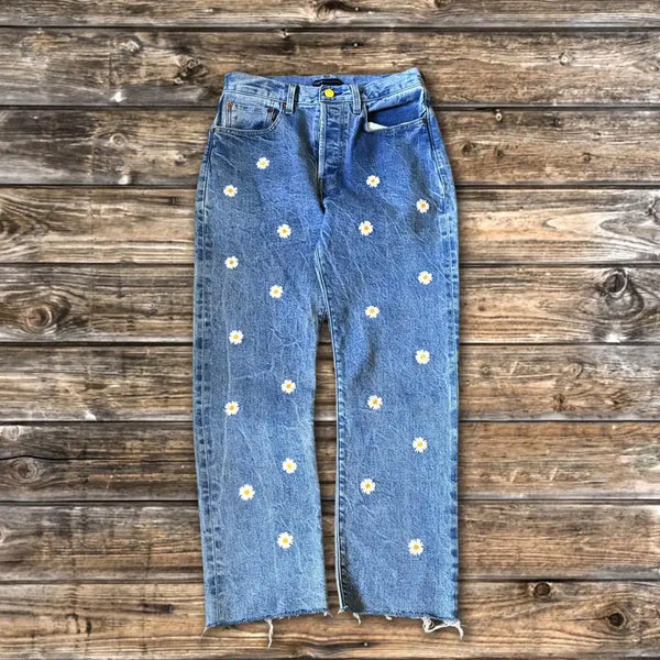 [BUNJANG] Levi's Fly Embroidered Button Fly Denim Pants / 27/30) 리바이스 플라이 자수 버튼플라이 데님팬츠