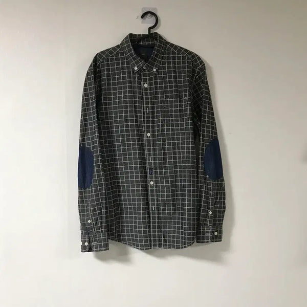 [BUNJANG] HUM Men's Green Elbow Patch Shirt Size 105 / HUM남성그린엘보셔츠105호호상점