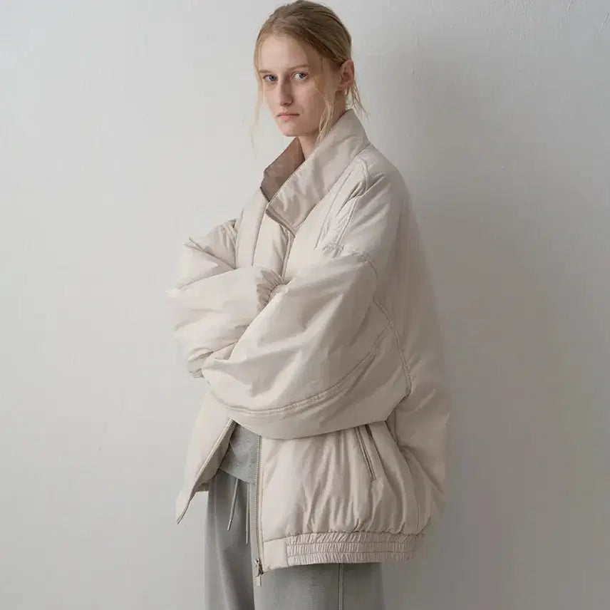 [BUNJANG] Facadepattern Padded Track Jacket Cream S / 파사드패턴 패디드 트랙 자켓 크림 S