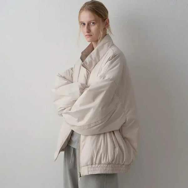 [BUNJANG] Facadepattern Padded Track Jacket Cream S / 파사드패턴 패디드 트랙 자켓 크림 S
