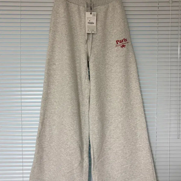 [BUNJANG] ZARA Paris Logo Wide Training Pants Size S / ZARA 파리 로고 와이드 트레이닝 팬츠 S 사이즈