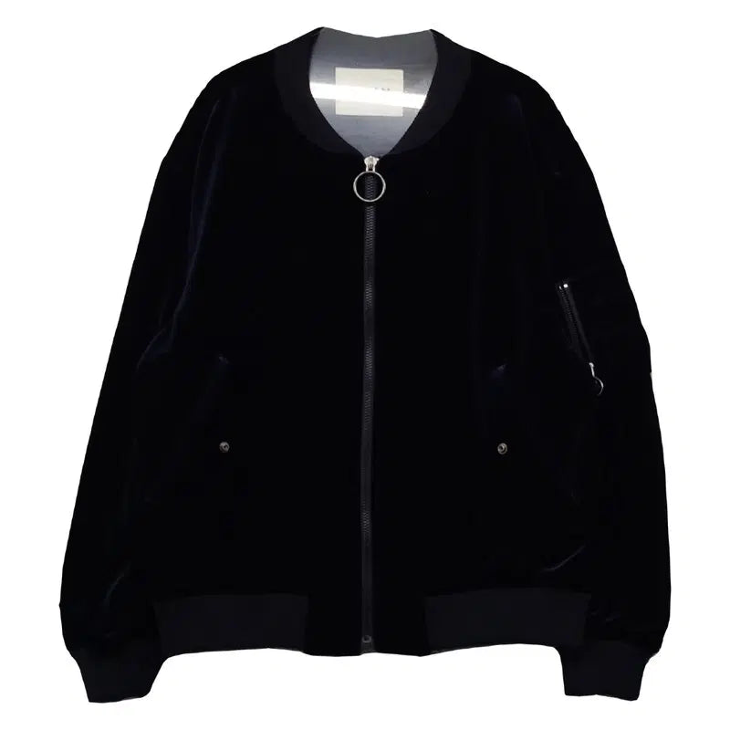 [BUNJANG] NAIN Black Polyester Minimal Casual Zip-Up Blouson Jacket FREE / 나인 NAIN 블랙 폴리에스터 미니멀 캐주얼 집업 블루종 자켓 FREE