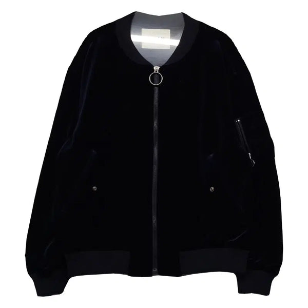 [BUNJANG] NAIN Black Polyester Minimal Casual Zip-Up Blouson Jacket FREE / 나인 NAIN 블랙 폴리에스터 미니멀 캐주얼 집업 블루종 자켓 FREE