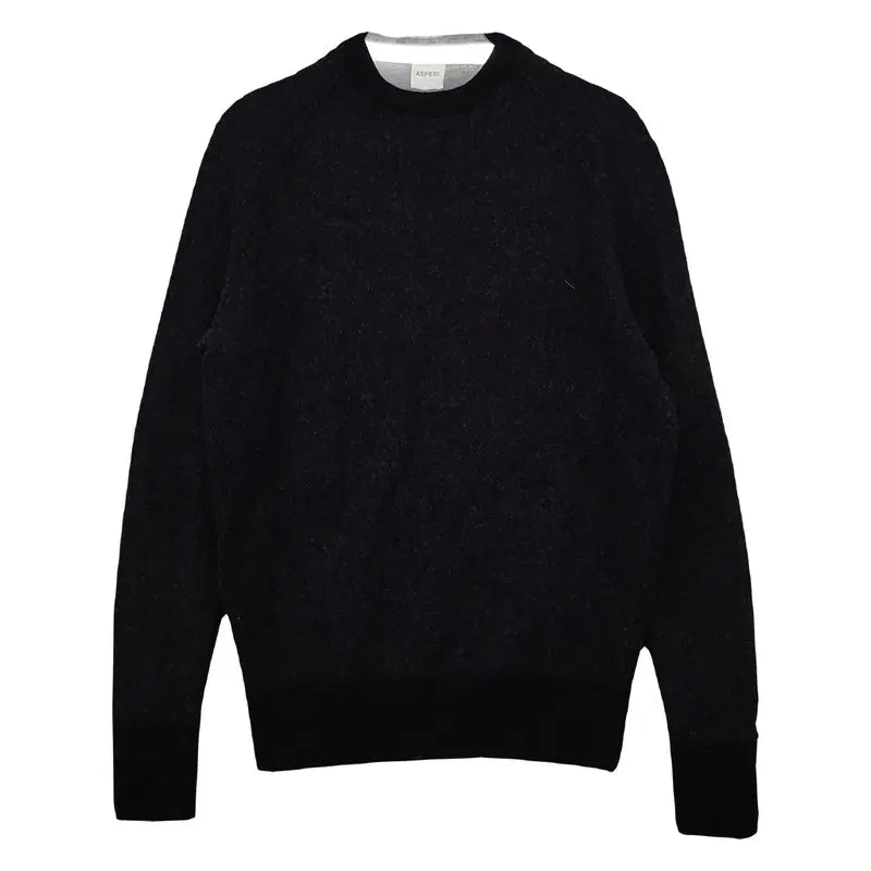 [BUNJANG] Aspesi Premium Wool 100% Modern Round Knit 46 / 아스페시 블랙 프리미엄 울 100% 모던 라운드 니트 46