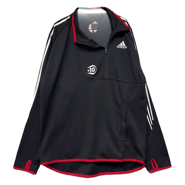 [BUNJANG] Adidas Black Polyester Sport Uniform Track Top Jersey Long Sleeve XL / 아디다스 블랙 폴리에스터 스포츠 유니폼 트랙탑 져지 긴팔티 XL