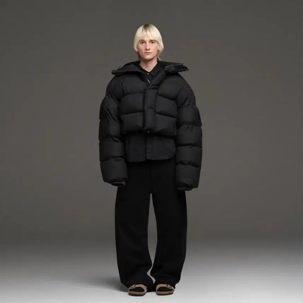 [BUNJANG] ENTIRE STUDIO MML Hooded Puffer Black / 엔타이어스튜디오 MML 후디드 푸퍼 블랙