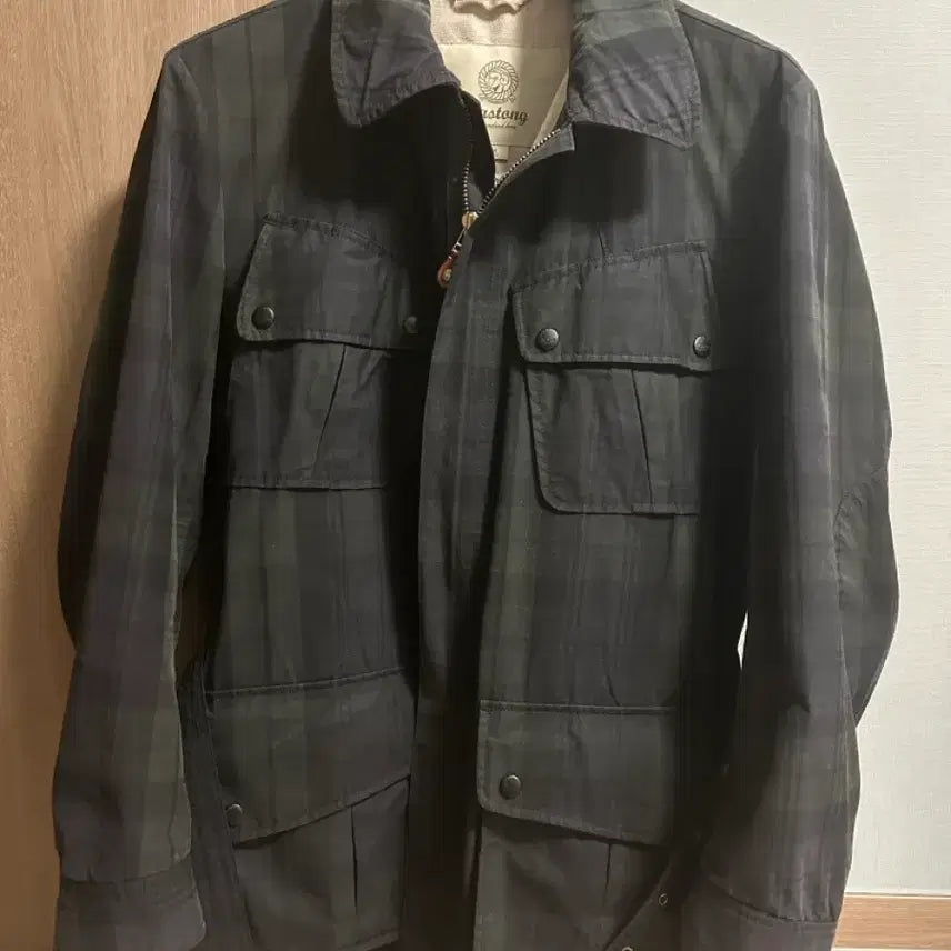 [BUNJANG] Bastong 005 Olive Check Waxed Jacket / M) 바스통005 Olive Check