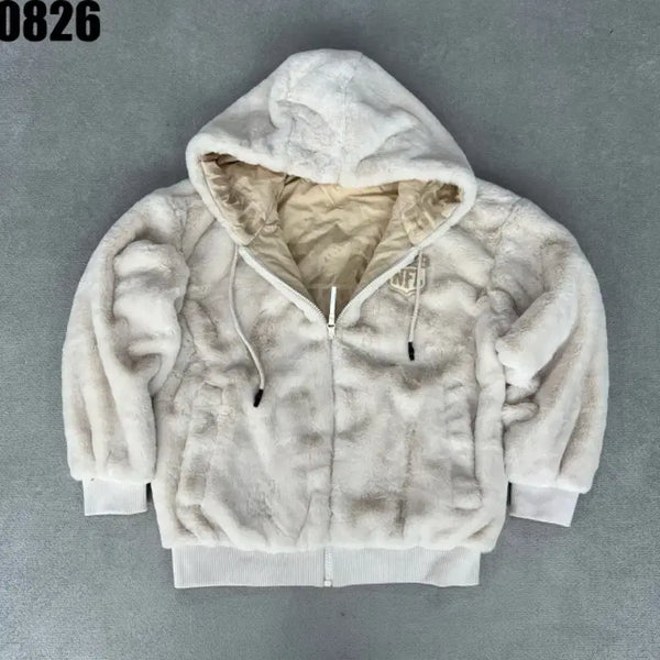 [BUNJANG] NFL Reversible Hooded Zip-Up Jacket Beige M / NFL 양면 후드 집업 베이지 M