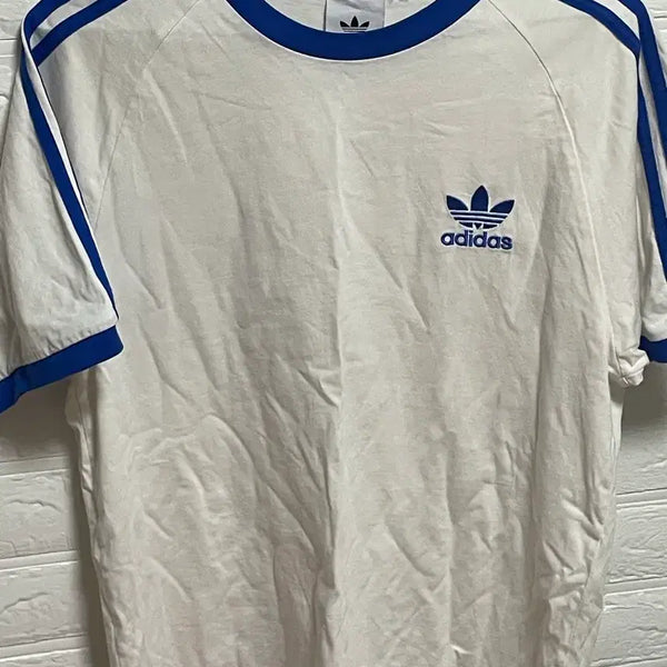 [BUNJANG] Adidas T-shirt White Blue / 아디다스 반팔티 화이트 블루