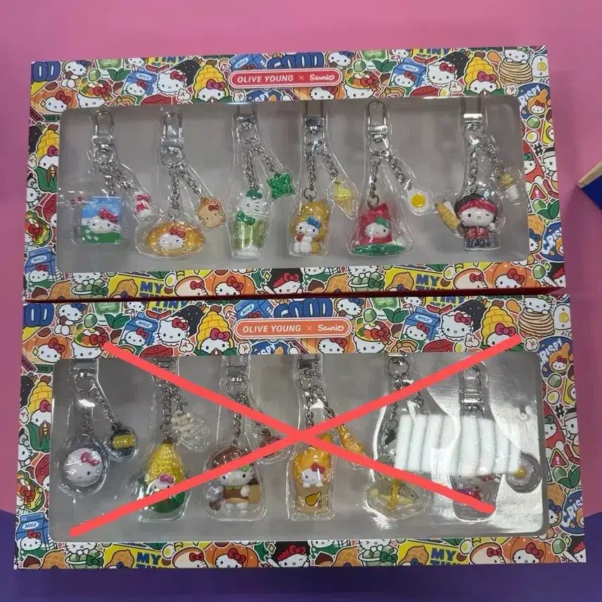 [BUNJANG] Hello Kitty Keyring Set Bundle / [현물] 올리브영 텐바이텐 헬로키티 지역 키링 세트 일괄
