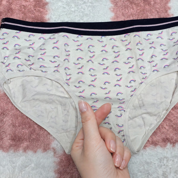 [BUNJANG] Women's Ivory Plain Panties Size 100 / J(중고) 여성 아이보리 무지개 팬티 100