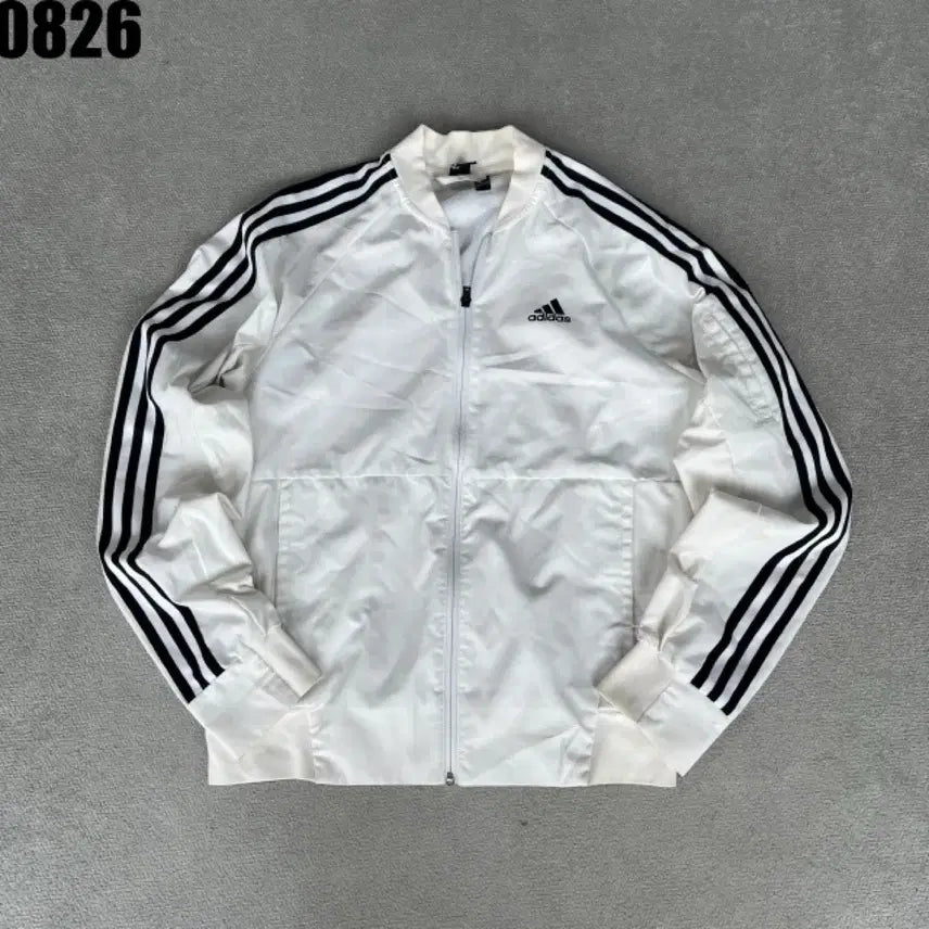 [BUNJANG] Adidas 3-Stripes Bomber Track Jacket White M / 아디다스 삼선 봄버 자켓 트랙탑 화이트 M