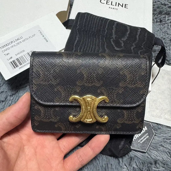 [BUNJANG] Celine Triomphe Canvas Flap Card Holder Wallet / [풀구성/OS]셀린느 트리옹프 캔버스 플랩 카드홀더 지갑