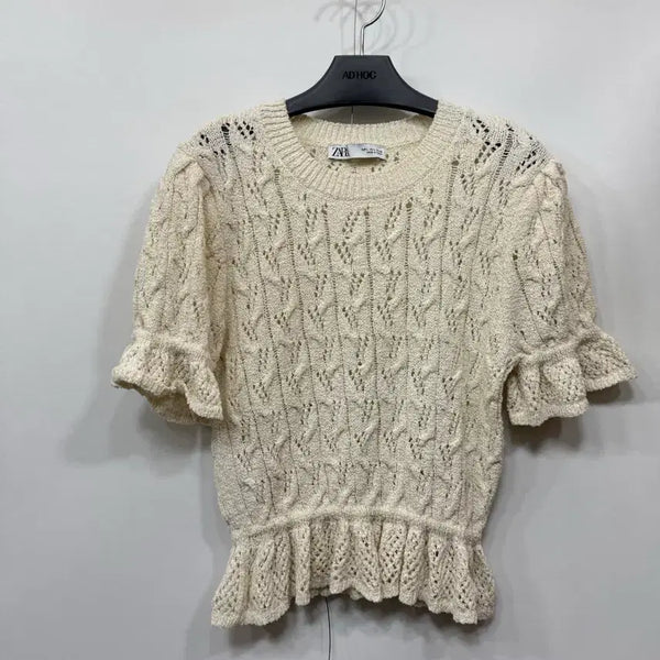 [BUNJANG] Zara Short Sleeve Knit Top / L) 자라 반팔 니트
